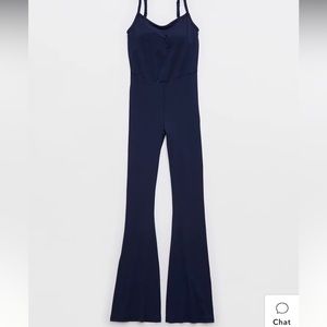 Aerie Navy Flare Jumpsuit